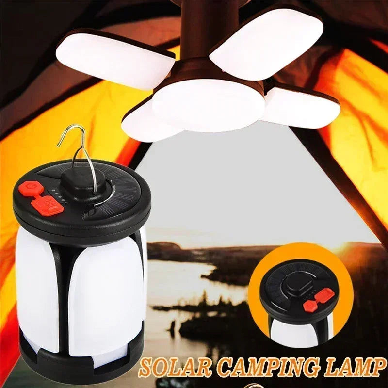 Power Solar LED Camping Lantern Rechargeable Lamp Foldable Light Zpaxo