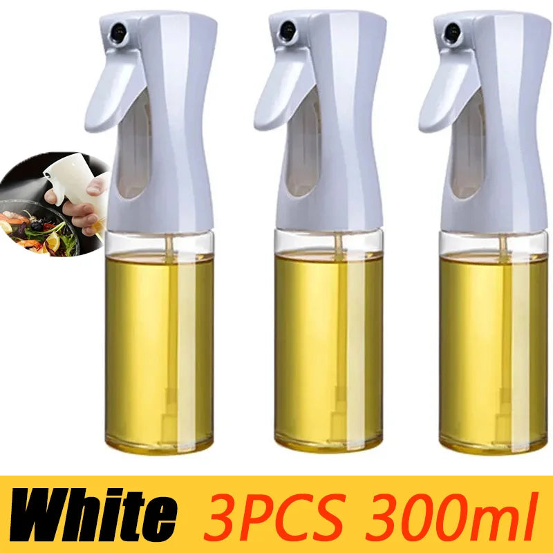 Oil Spray Oil Sprayer Bottle Plastic Household Kitchen Nebulizing Mist Filling Cooking Dual Use BBQ Camping Bbq Accessories Zpaxo 3pcs-300ml white