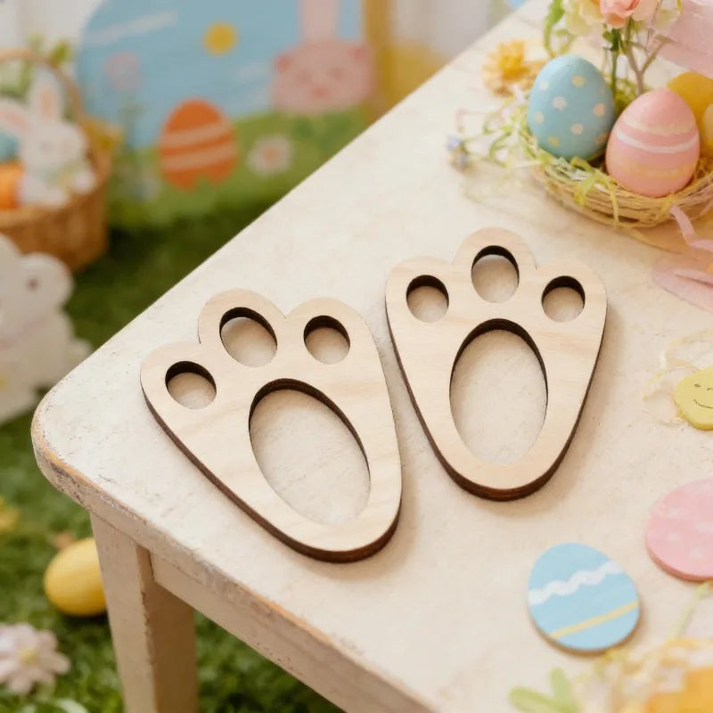 Reusable Bunny Paw Print Stencils Easter Footprint Plaques Egg Hunts