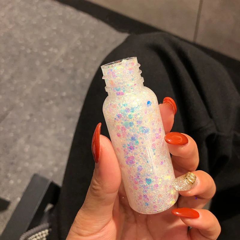 Body Sparkling Sequins Glitter Gel Eyeshadow,Stage Glitter Eyeshadow Highgloss Face Brighten Stage Makeup For Music festival Zpaxo