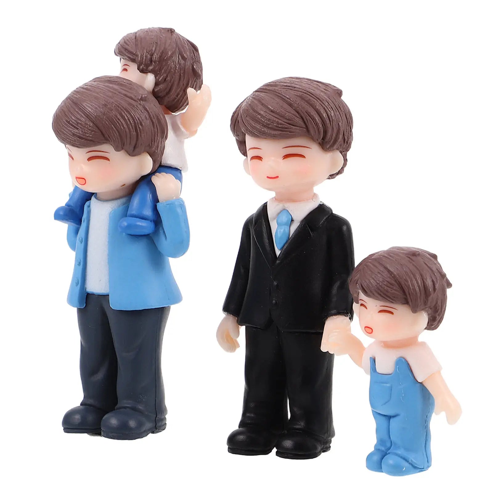 Resin Father Child Decoration Mini Sculpture Desktop Shelf Living