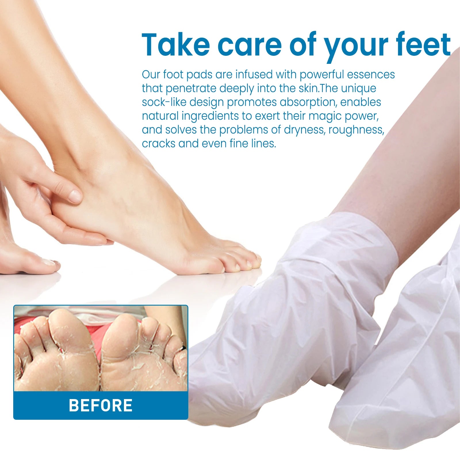 1 Pair Foot Mask Exfoliating For Feet Pedicure Foot Peel Exfoliating Callus Booties Peeling Off Calluses Dead Skin Spa Mask Zpaxo