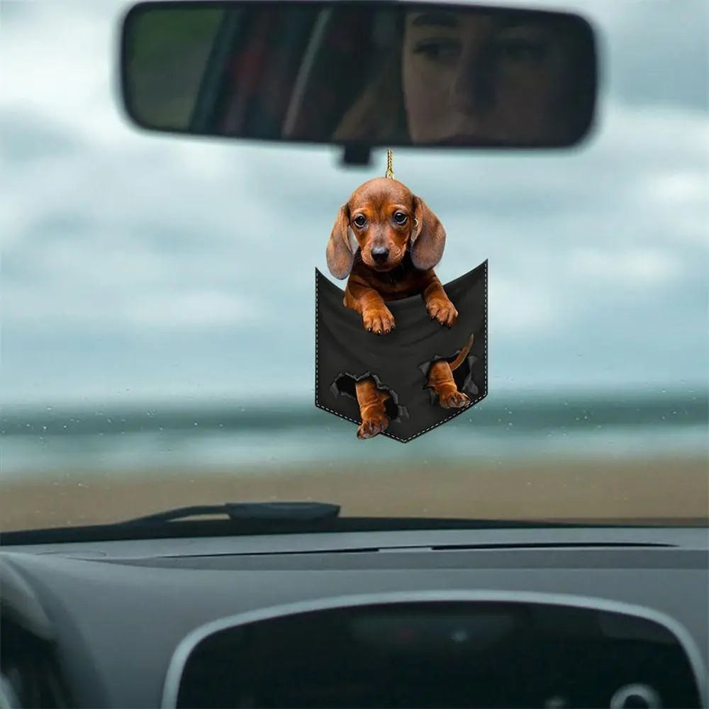 Cute Funny Car Decoration Key Chain 6 Styles Pocket Pendant Rearview