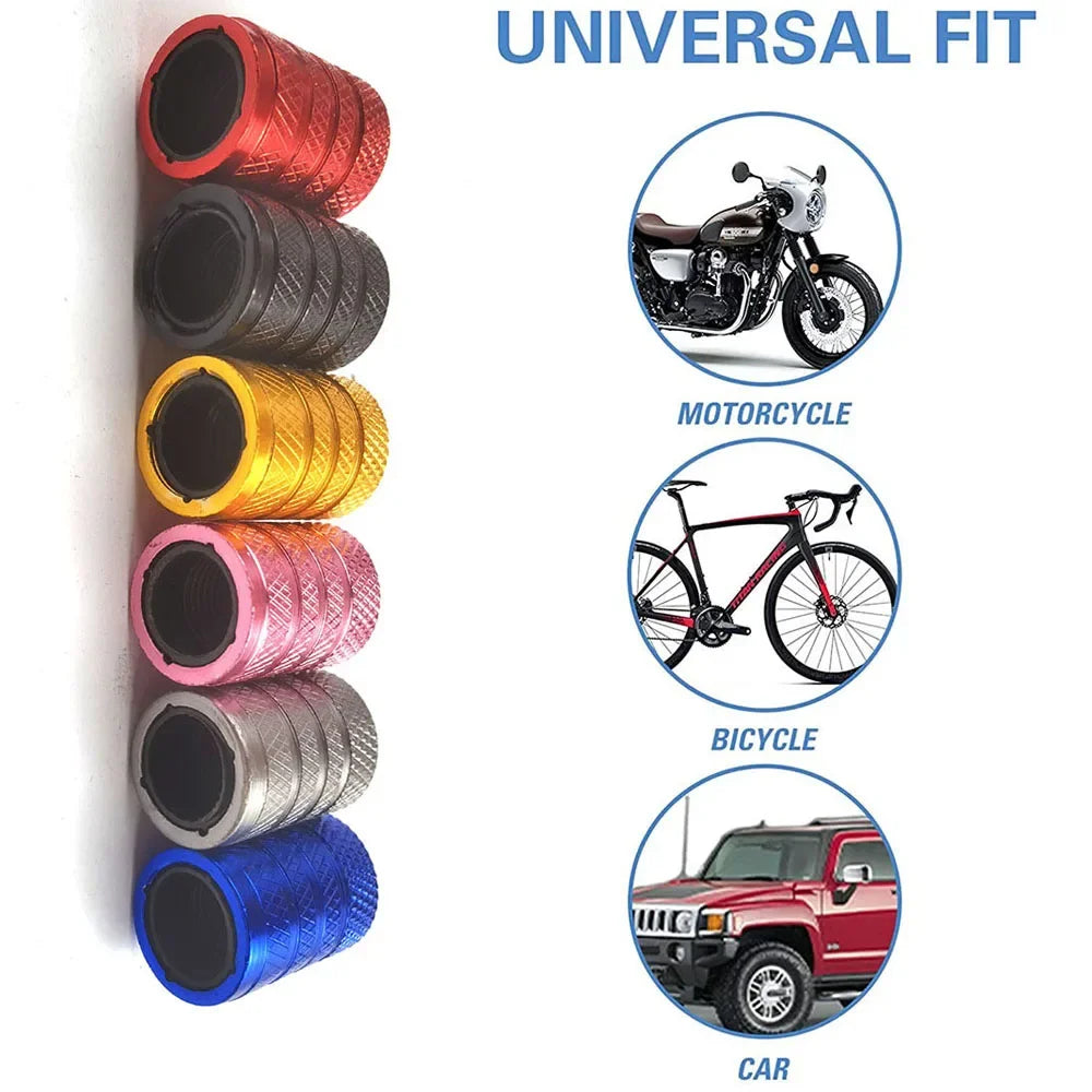 Aluminum Tire Valve Stem Caps 4-Pack – Universal Fit