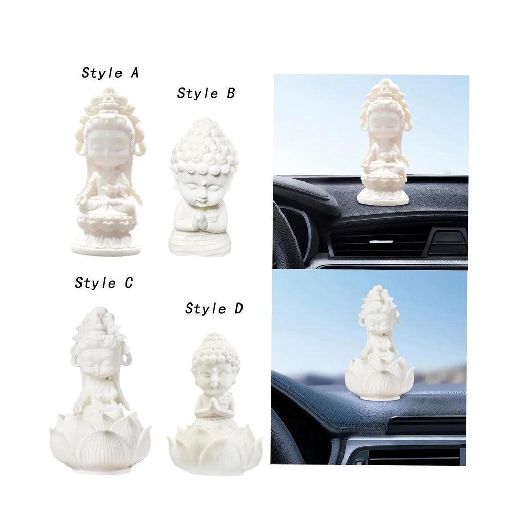Meditating Buddhist Figure Statue – Car Dashboard & Home Decor Decorative Figurine Zpaxo