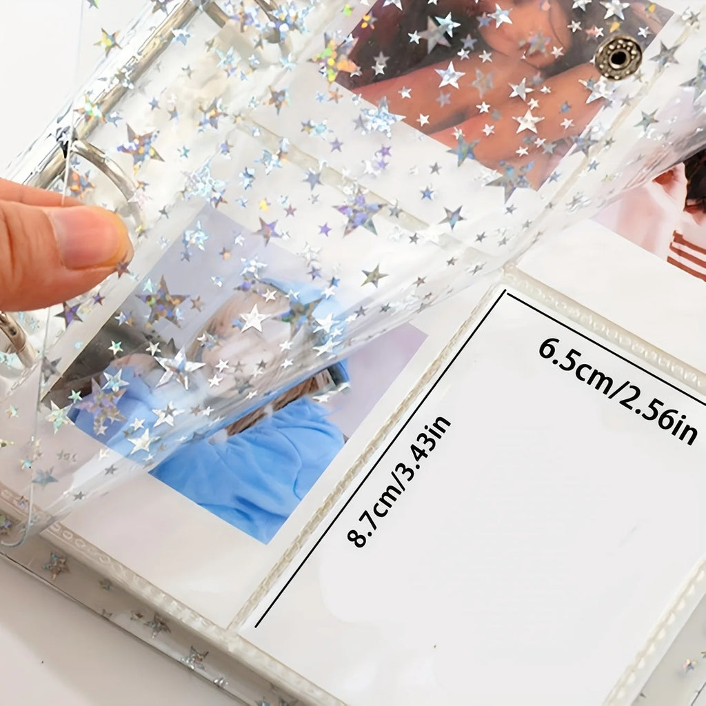 200-Slot 3-Inch Photo & Polaroid Card Album – Holographic Cover