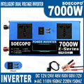 Smart 7000W Inverter Dual Voltage DC12V/24V-48V/60V-60V/72V to AC110V/220V for Solar/Car/RV/Truck with Dual USB Ports&LCD Screen Zpaxo 110V 60Hz 48V 60V Auto