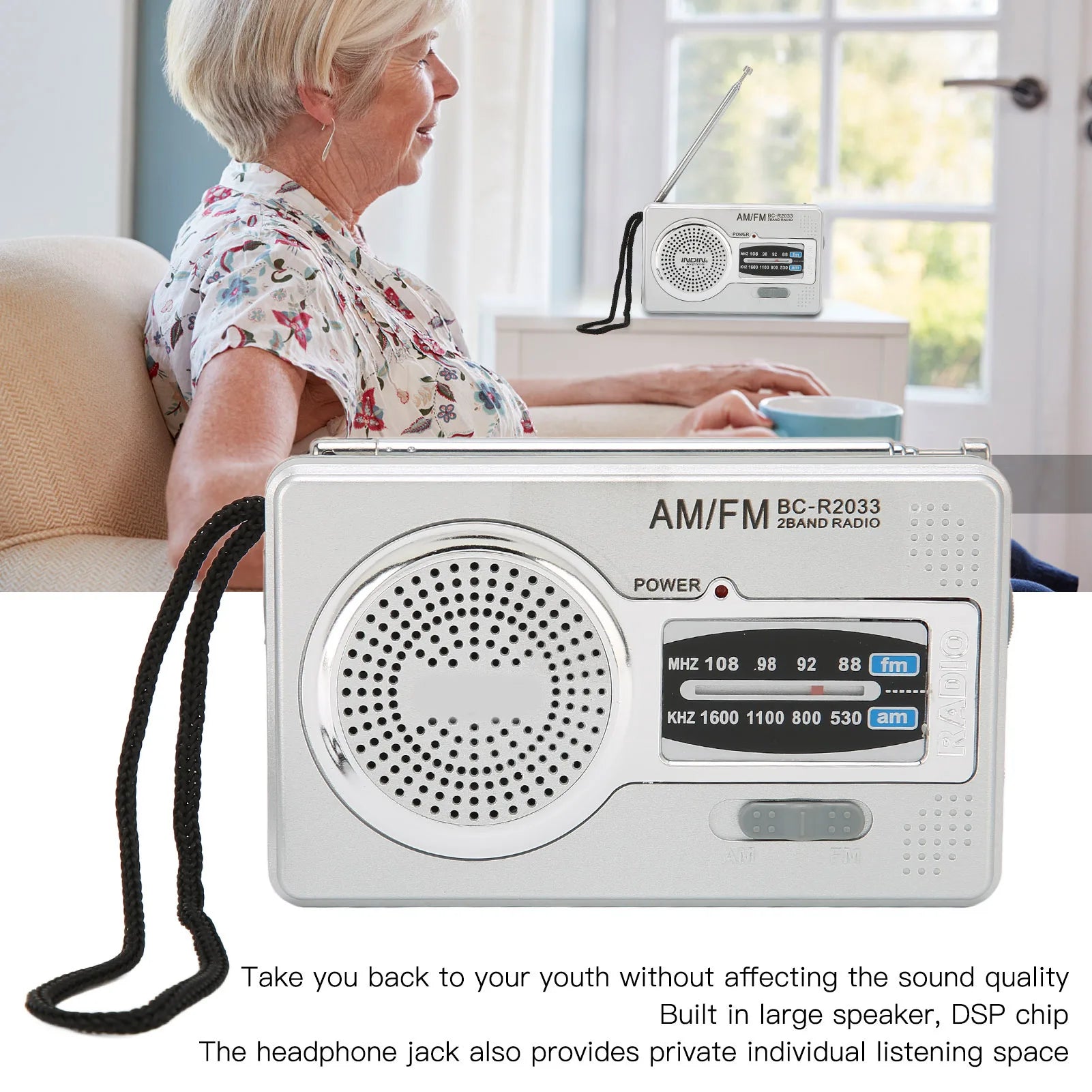 AM FM Transistor Radio DSP Chip Portable Pocket Mini Loudspeaker