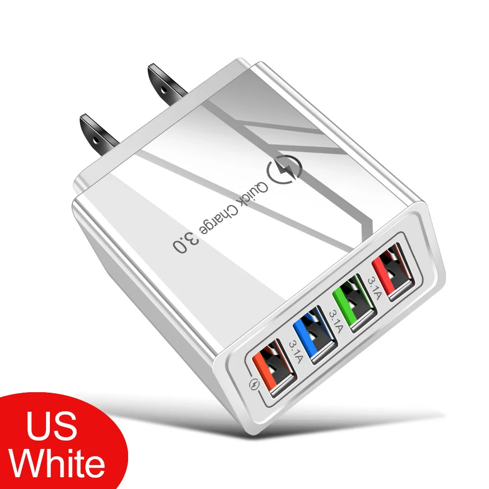 Iphone 14 USB Charger Quick Charge 3 0 Samsung Xiaomi Mi Tablets Zpaxo US White