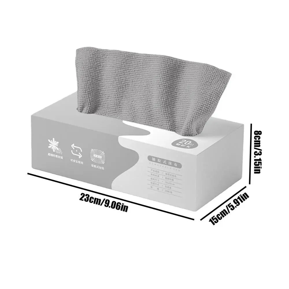 20-Pack Microfiber Cleaning Rags with Pull-Out Dispenser Box Microfiber Cleaning Rags Zpaxo Gray
