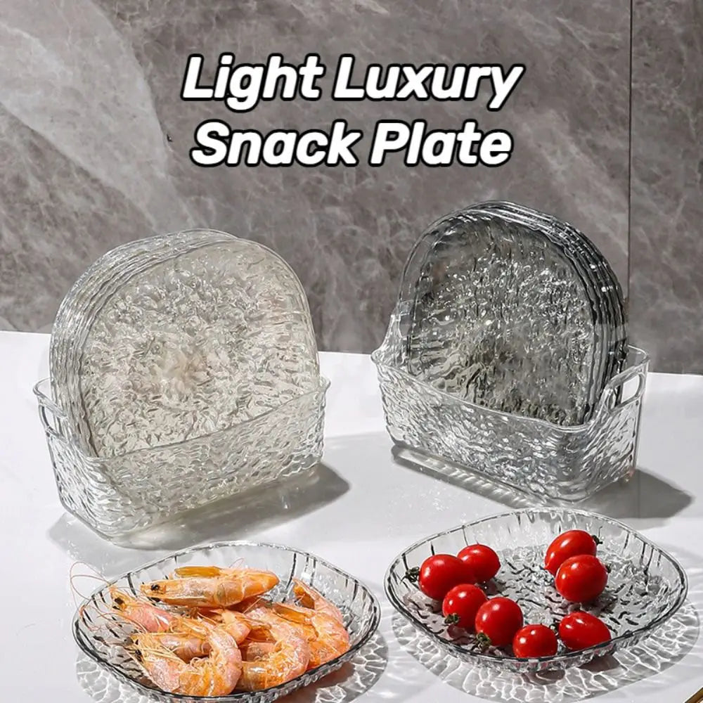 4+ Snack Plate Transparent Stand Glacier Design Fruits Nuts Party