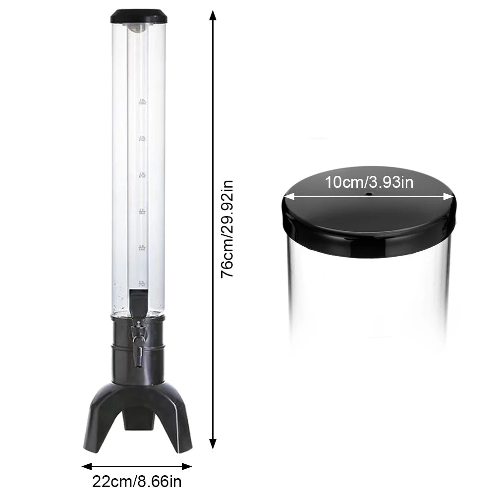 3L Beverage Dispenser Shockproof Wear-resistant Beer Tower Colorful Lights Tabletop Liquor Dispenser Bar Accessories Zpaxo WHITE