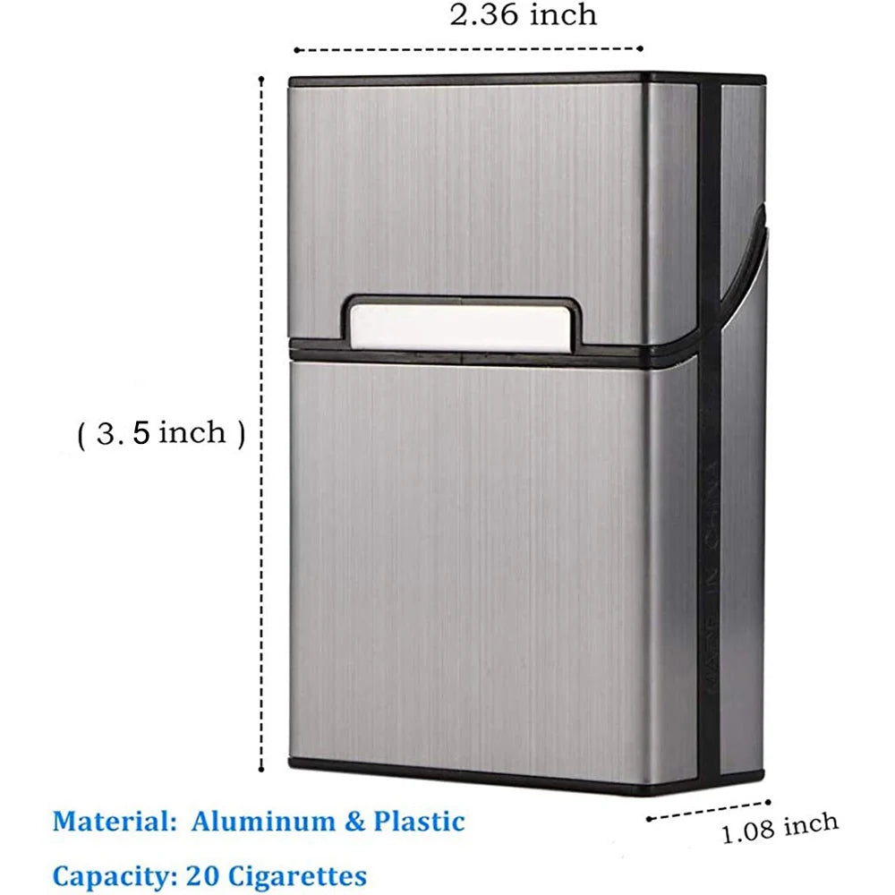 Portable Slim Aluminum Cigarette Case Regular King Size Plastic Cigar Tobacco Holder Box Storage Container Smoking Accessories Zpaxo