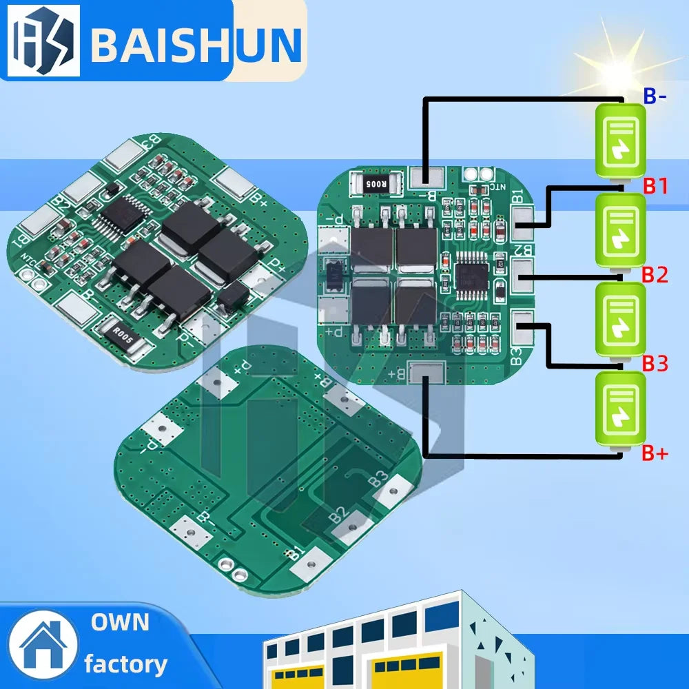 4S 14 8V 16 20A Peak Li-ion BMS PCM Battery Protection Board Lithium Zpaxo