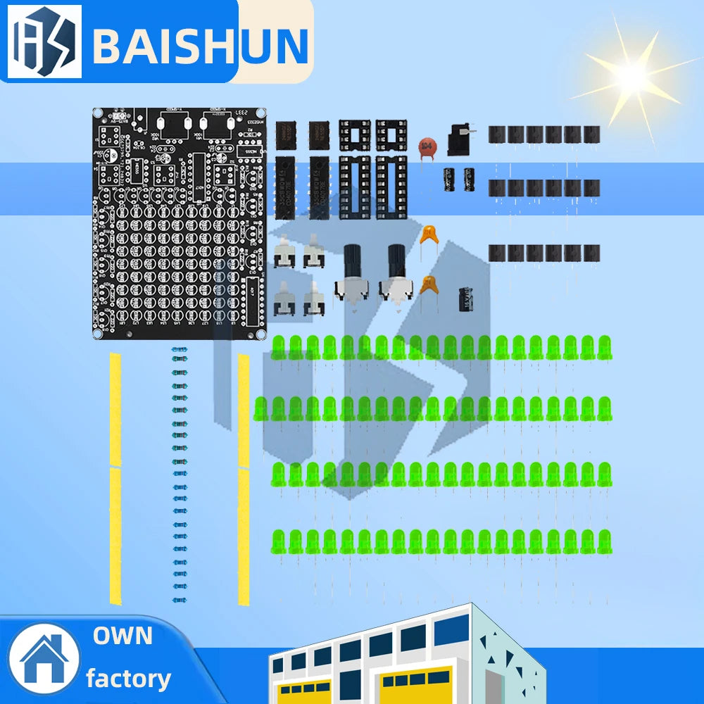 DIY LED Chasing Lights Electronic Kit DC5-9V LED Tracking Light Game Kit Project Practice Training Spot USB Power Supply DIY Kit Zpaxo