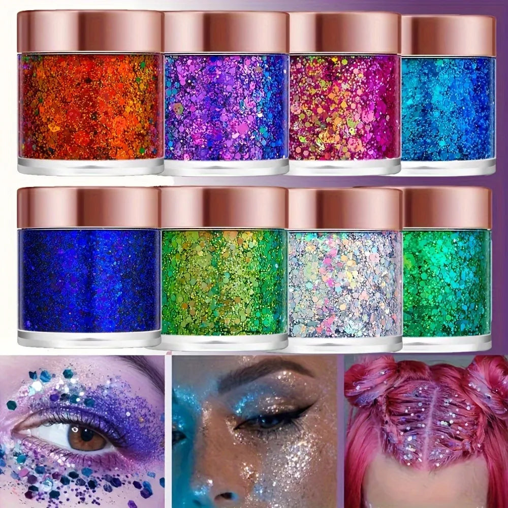 Chameleon Glitter Gel Sequins Eye Body Hair Makeup Long-lasting Zpaxo