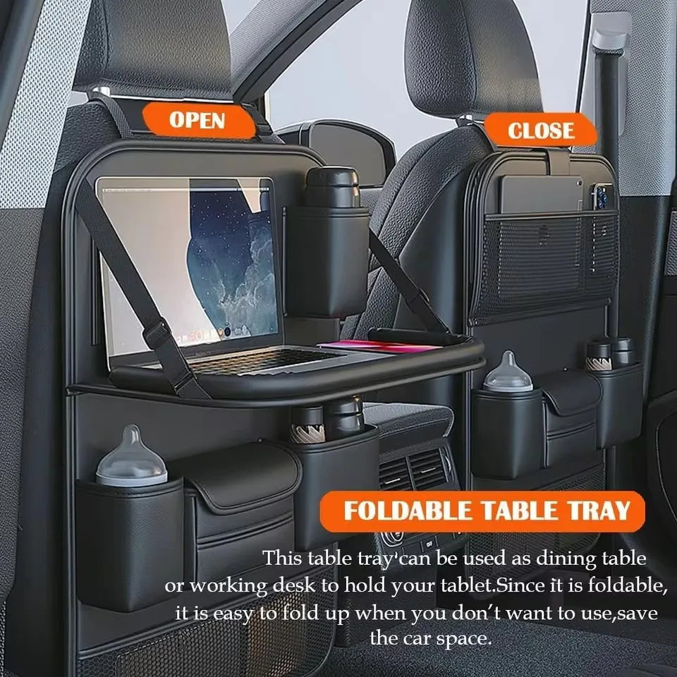 1PC Foldable Car Seat Back Organizer Multi-Pocket Storage Bag with Tray Tablet Holder Tissue Box Waterproof Car Accessories Zpaxo