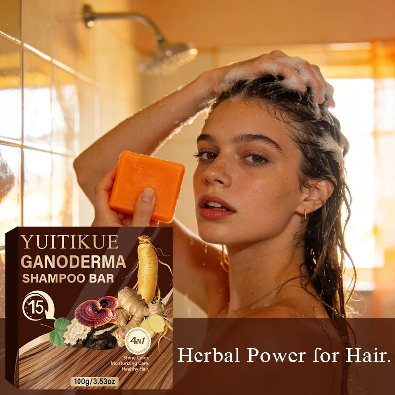 YUITIKUE Ganoderma Herbal Shampoo Bar – Deep Clean & Nourish 100g Herbal Shampoo Bar Zpaxo
