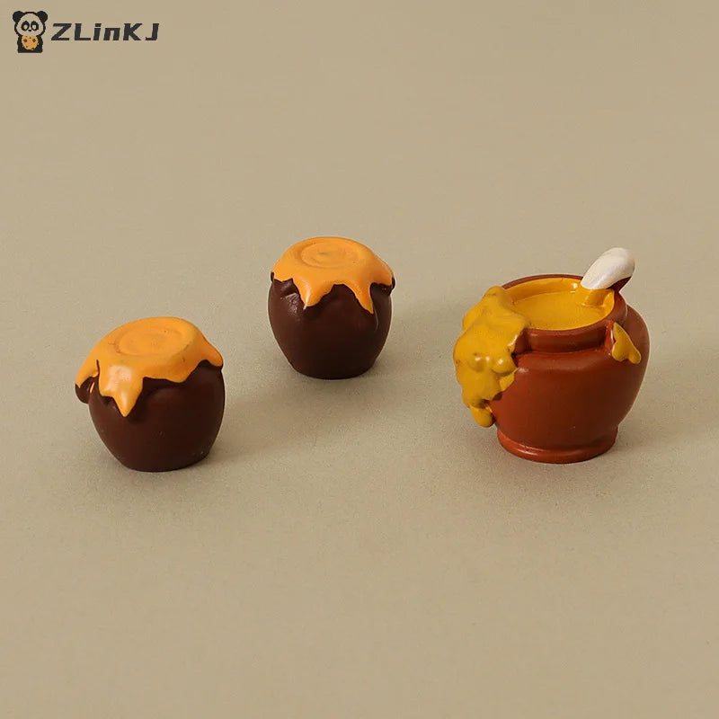 ▶3Pcs 1/12 Dollhouse Simulation Honey Jar Set Dollhouse Miniature Kitchen Food Decoration Dolls House Accessories Zpaxo