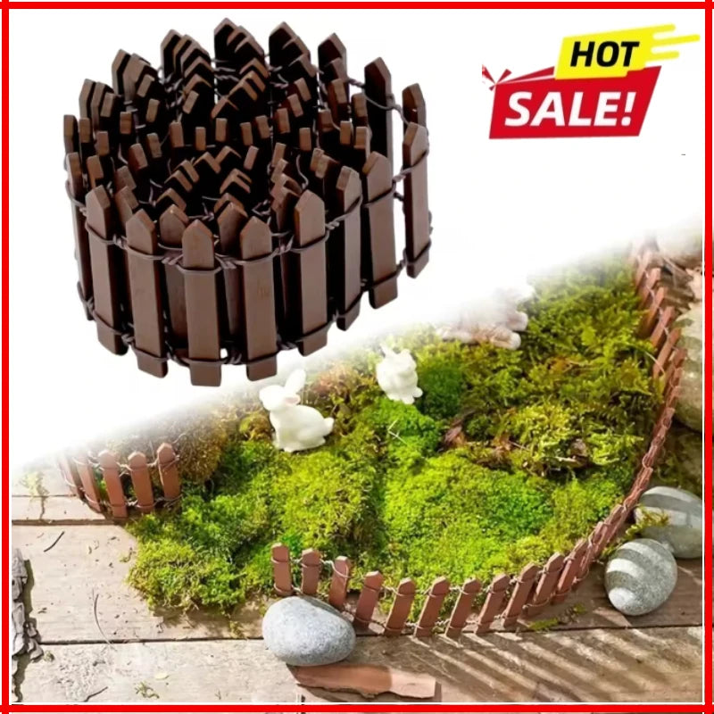 Miniature Wooden Fairy Garden Fence – DIY Micro Landscape Decor Miniature Garden Decor Zpaxo