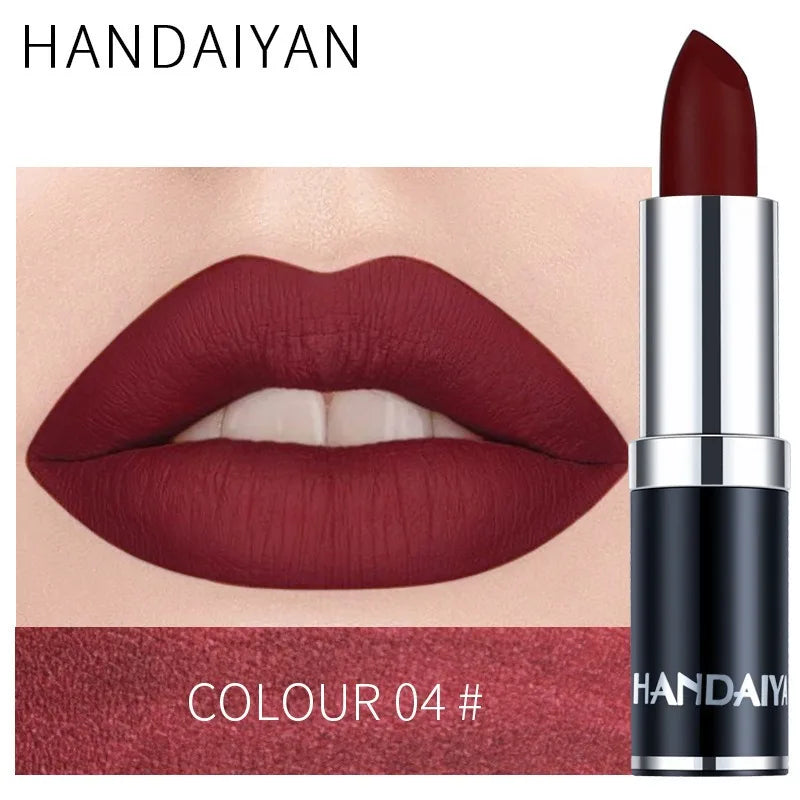 HANDAIYAN 12 Velvet Matte Lipstick Sexy Red Pink Lip Tint Non-stick