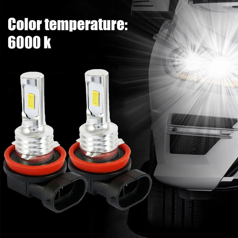 100W Fog Light Car LED Headlight Bulb Car Signal Light 2PCS 6000K White Light High/Beam Bulb Car Accessories FOR H16 H8 H11 Zpaxo