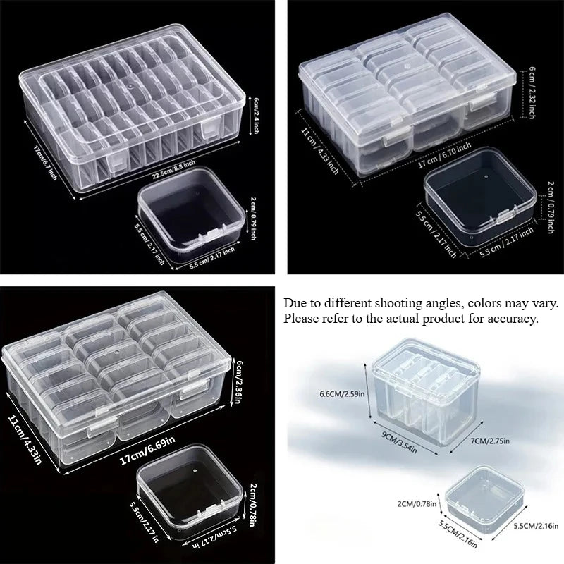 Jewelry Storage Boxes Set 4/12/15/30 Grids Multifunctional Storage Box DIY Craft Accessories Craft Storage Bead Organizer Box Zpaxo