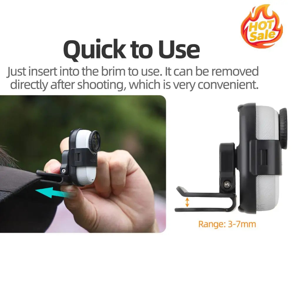 Sports Camera Mount Fixed Mount Clamp Camera Cap Holder for Insta360 GO 3/GO 3S Camera Accessories Zpaxo