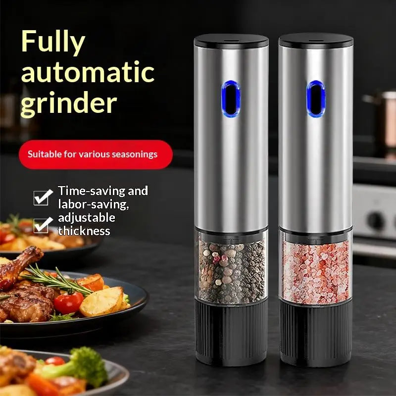 Electric Salt & Pepper Grinder – Rechargeable One-Hand Mill