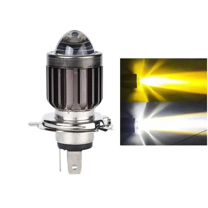 Motorcycle H4/BA20D LED Headlight Bulb – Dual Color, IP67