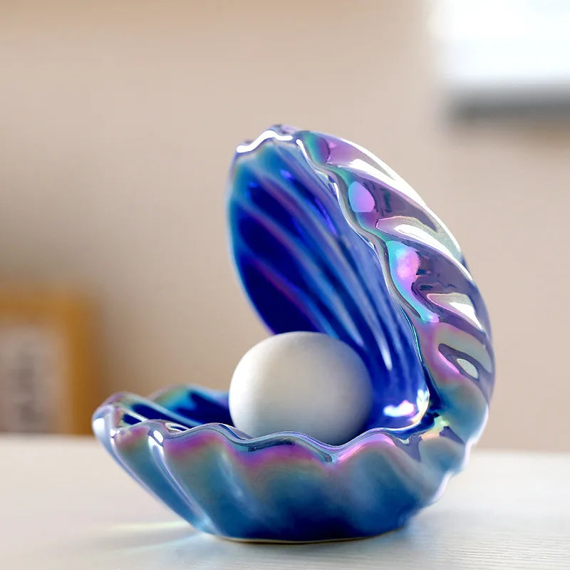 Pearl Shell Ceramic Night Light – Bedside Lamp | Girl's Room Décor