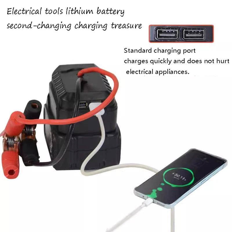 Black Red Igniter Jump Starter Lithium Battery Booster Cable Adapter