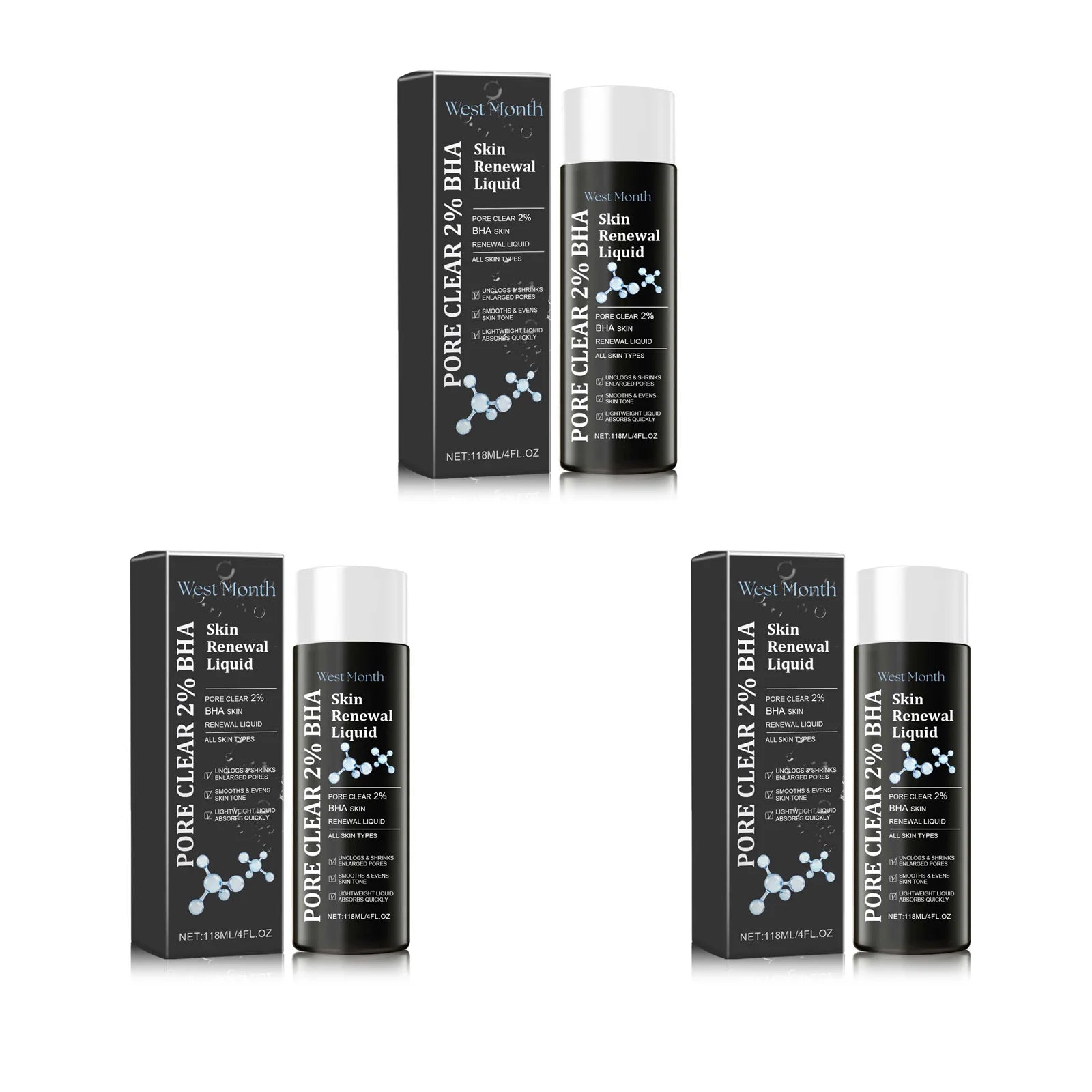 2% BHA Salicylic Acid Acne Serum – Pores, Dark Spots & Glow BHA Acne Serum Zpaxo 3Pcs