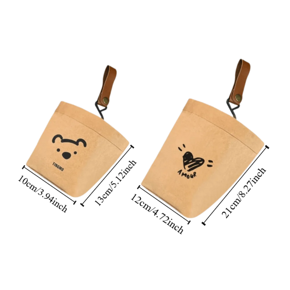 Bear Shaped Car Air Vent Trash Can Portable Mini Kraft Paper Storage Zpaxo