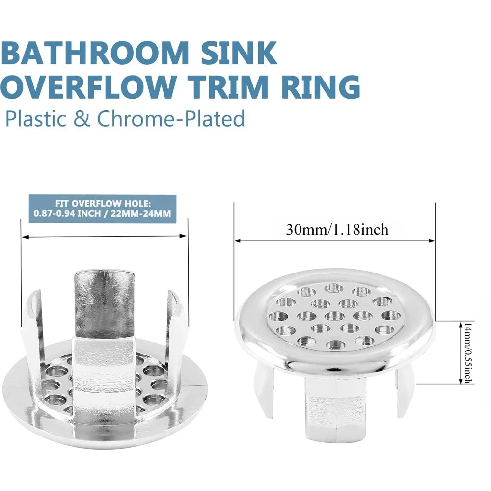 Sink Overflow Hole Cover Rings – Electroplated Basin Trim Caps