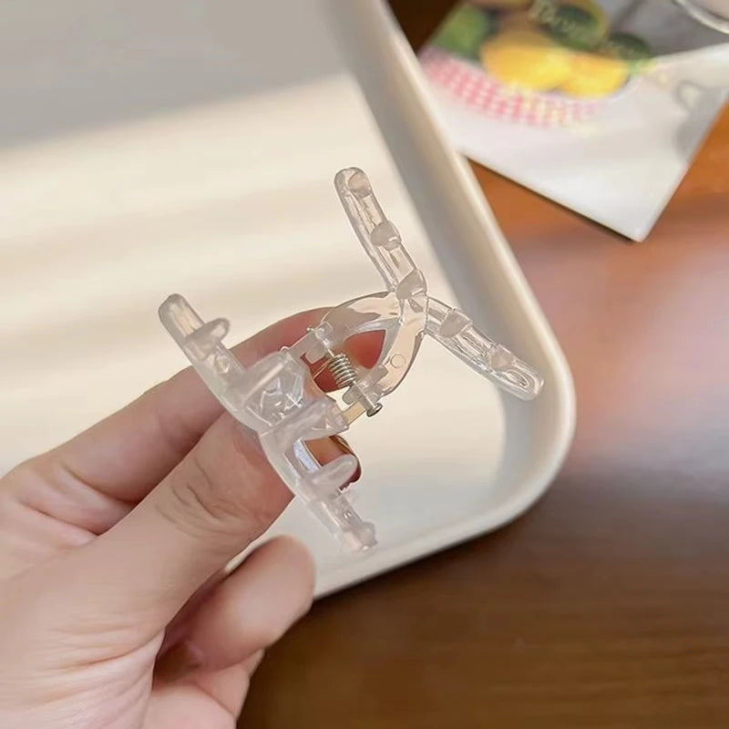 4PCS Hair Clip Small Hairpins for Woman 4.5CM Mini Transparent Jelly Grab Clip Hair Crab Ponytail Braid Claw Hair Accessories Zpaxo