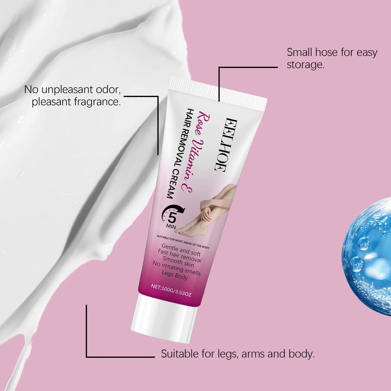 Eelhoe Gentle Hair Removal Cream – Painless Depilatory 100g Hair Removal Cream Zpaxo