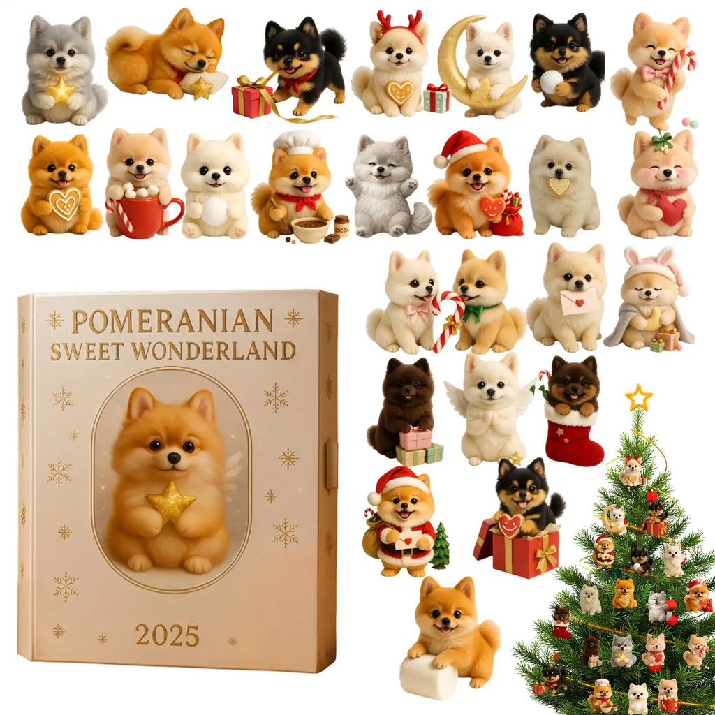 Dog Lover Christmas Advent Calendar 2D Acrylic Hanging Ornament 24