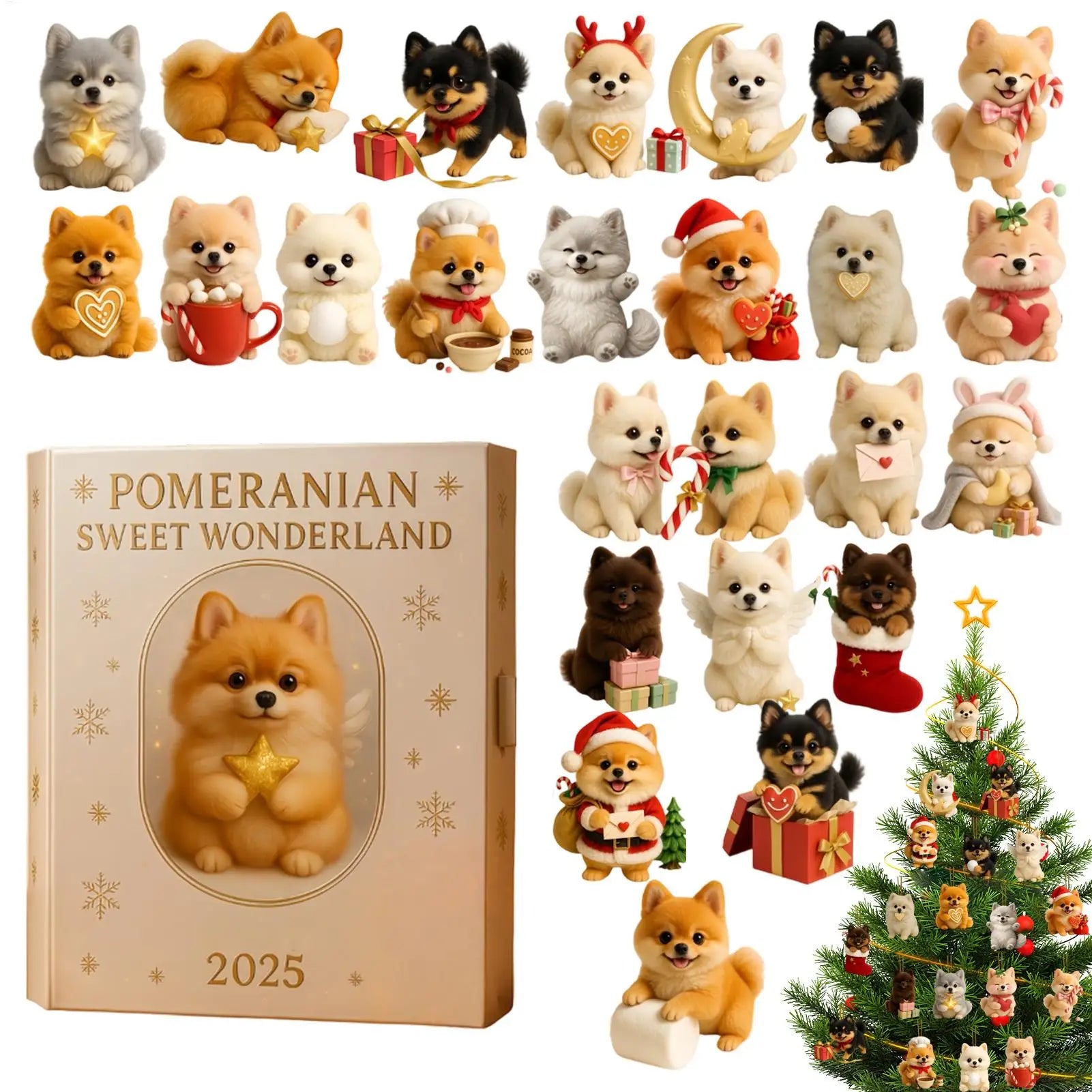 Dog Lover Christmas Advent Calendar 2D Acrylic Hanging Ornament 24