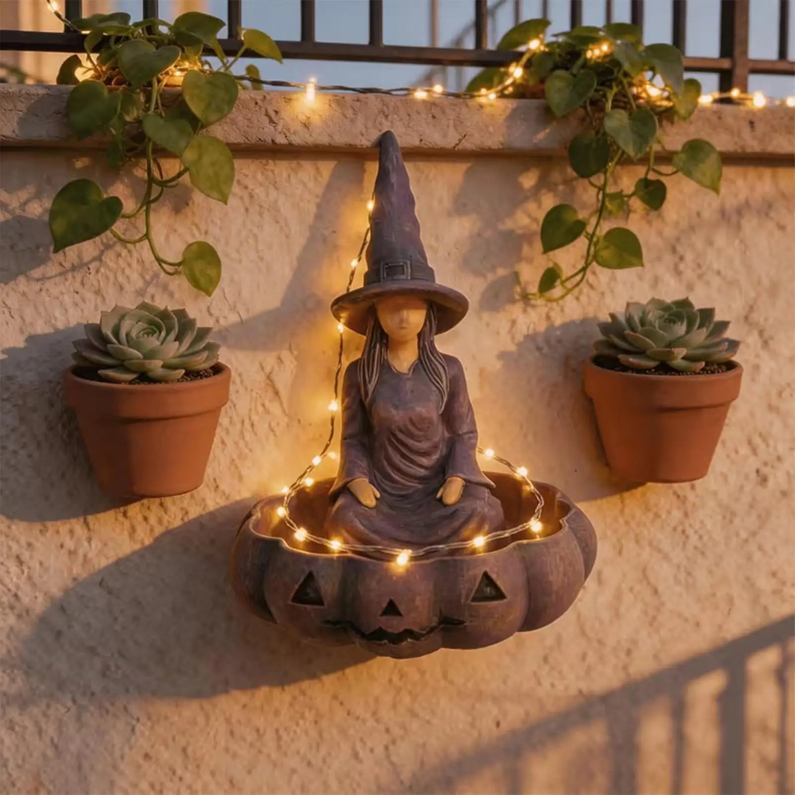 Halloween Candy Bowl Witch Pumpkin Holiday Desktop Decoration Festive