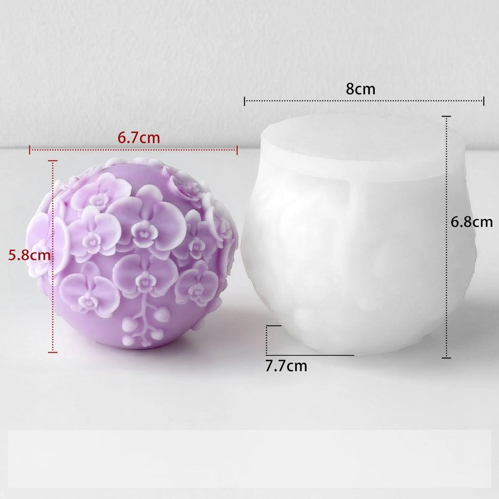 3D Flower Ball Silicone Mold – Sphere Candle Soap Resin Mold