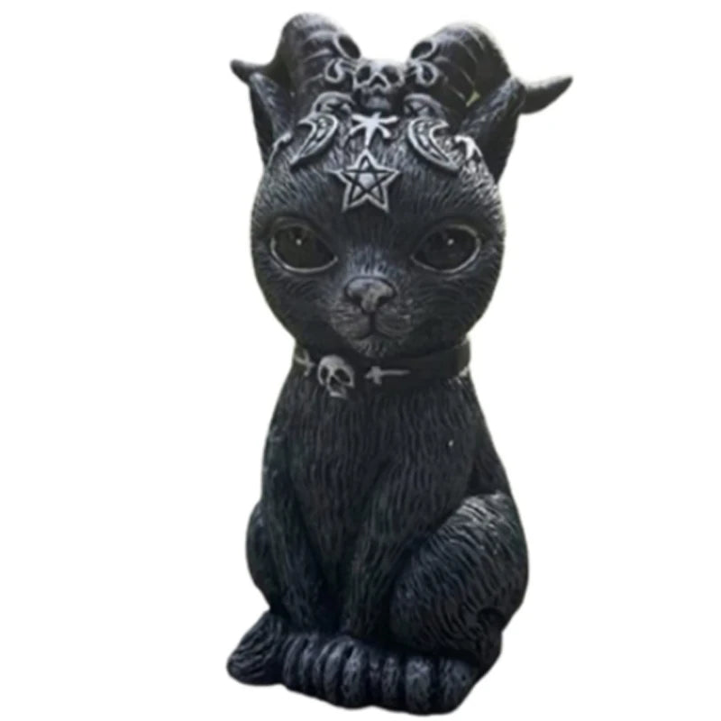 Demon Black Cat Decoration Ornament Halloween Small Magic Sculpture