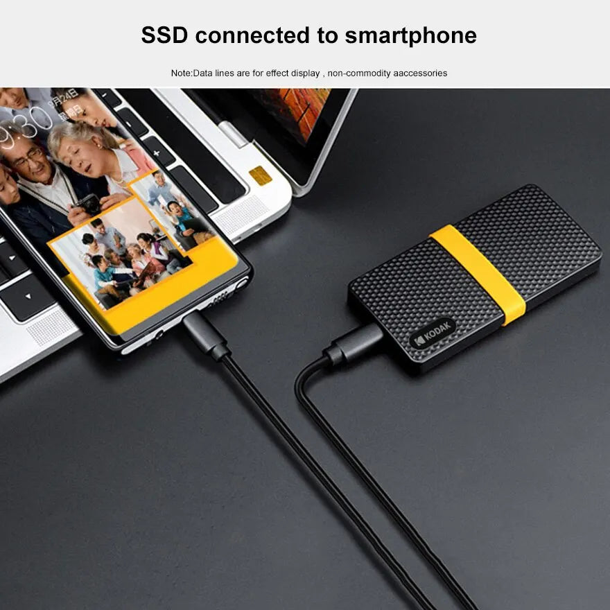 Kodak X200 Portable SSD 2TB 1TB USB 3.1 Type C External Drive Hard Disk 512GB 256GB Solid State Drive For PS4 Laptop Macbook PC Zpaxo