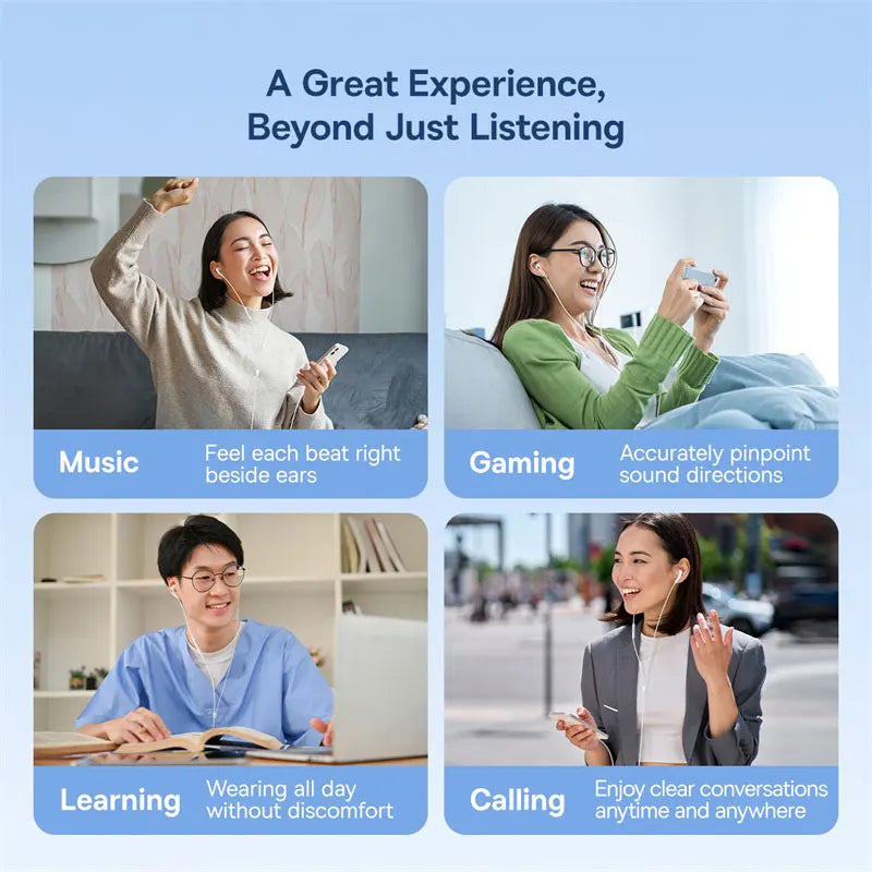 Baseus In-ear Wired Earphone CZ19 Type-c Mic Headphones IOS Mac