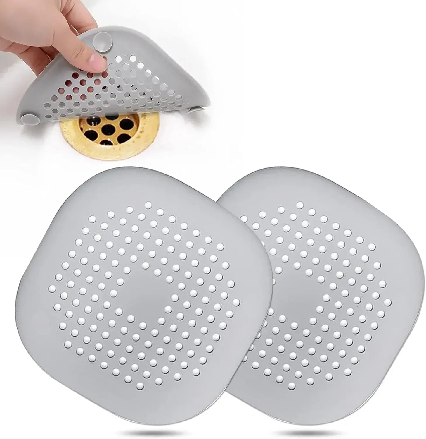 4pcs Hair Filter Shower Drain Plug Kitchen Sink Filter Sink Strainer Bathtub Shower Floor Drain Stopper Home Shower Accessories Zpaxo 2PCS-grey