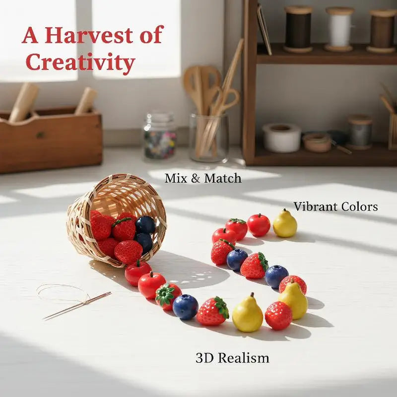 Colorful 3D Realistic Fruit Shaped Loose Beads Glossy Surface DIY Zpaxo