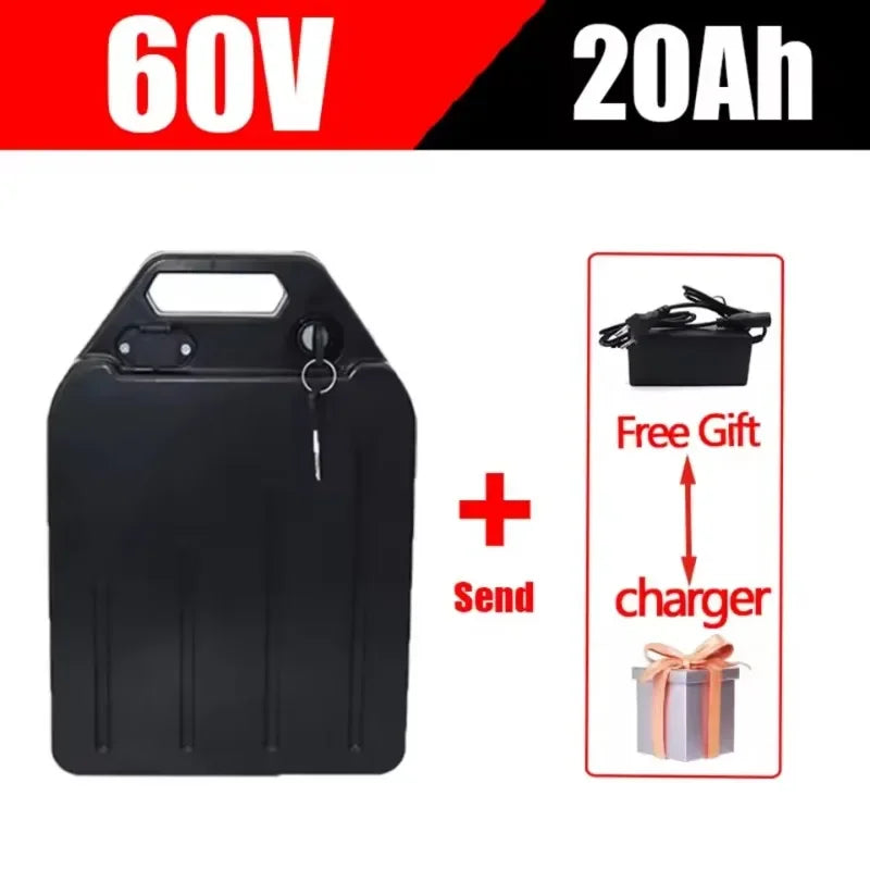 60V 20Ah-40Ah Electric Motorcycle Li-ion Battery Pack 2000W for Harley Two Wheel Foldable Citycoco Electric Scooter,Free Charger Zpaxo 60V 20Ah