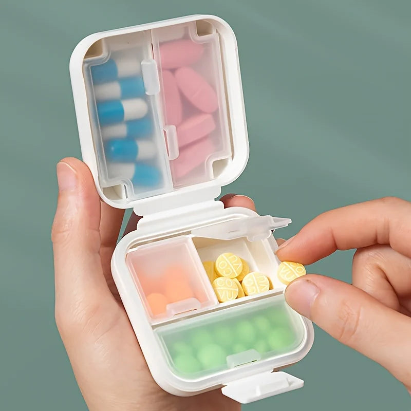 8-Grid Travel Pill Organizer – Wheat Straw Box with Seal Ring Pill Organizer Box Zpaxo