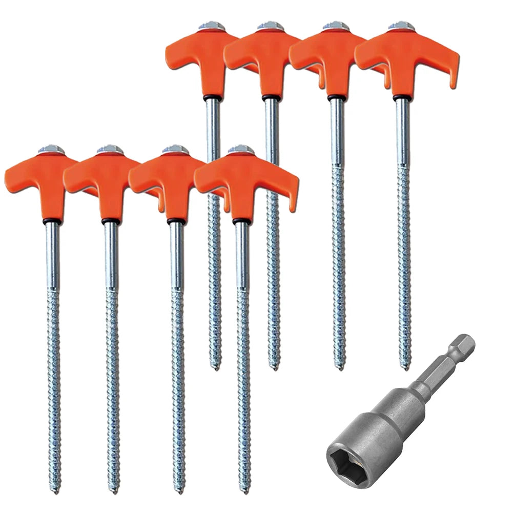 Camping Pegs Drill Hex Socket Stakes Ground Anchors Tent Nail Heavy