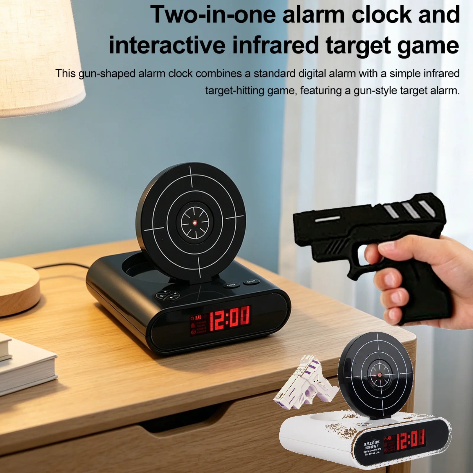 Target Alarm Clock with LED Display Personalized Wake Shot Alarm Clock Ringtones Customization for Heavy Sleepers Novelty Girls Zpaxo